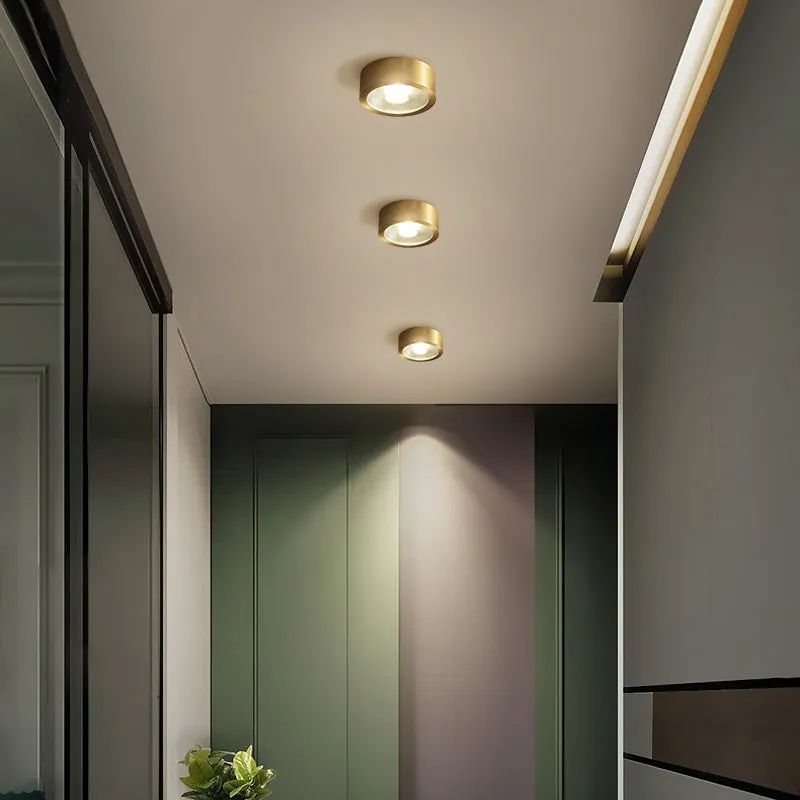All-copper surface mounted LED downlight available in 8cm, 10cm, 12cm diameters with adjustable colour temperature 3000K-6000K