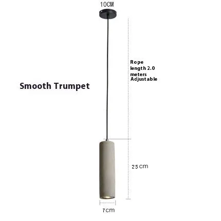 Cement industrial droplight in glossy finish on a wooden bedside table