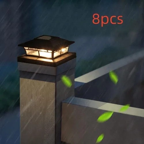 Solar pile fence outdoor yard lamp with ABS shell, warm and white light options, for garden handrail and lawn