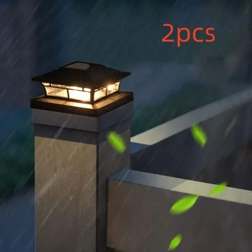 Solar pile fence outdoor yard lamp with ABS shell, warm and white light options, for garden handrail and lawn