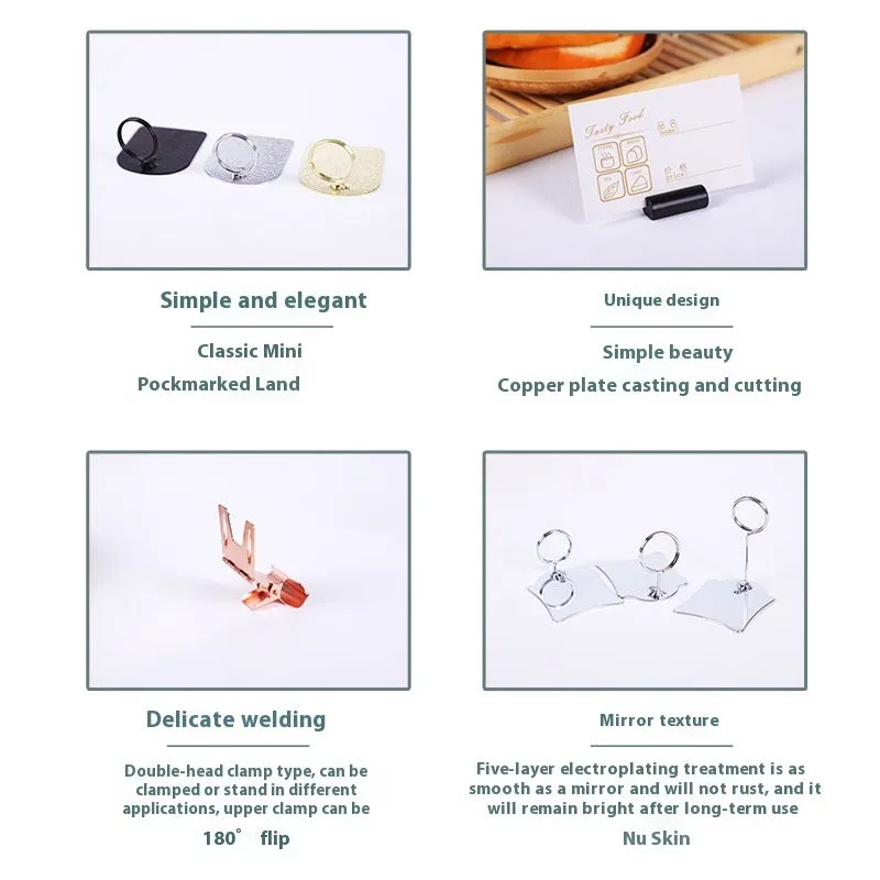 Metal bread price tag label clip for baking dessert display in modern simplicity style with wing clip