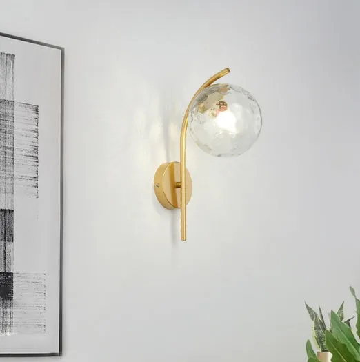 Nordic iron wall lamp with milky white cover installed on staircase wall