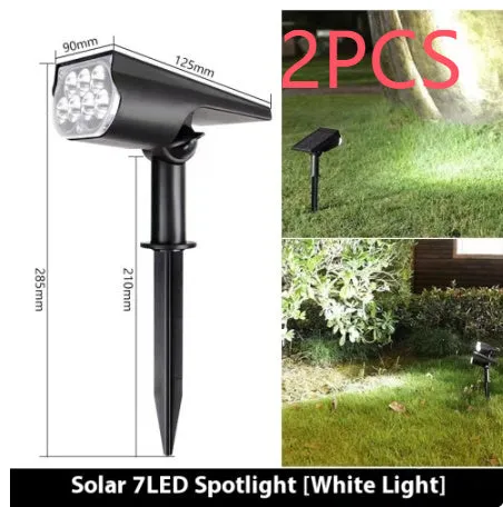 Solar spotlight with geometric abstract art design, available in 2LED or 7LED with white warm or colourful light