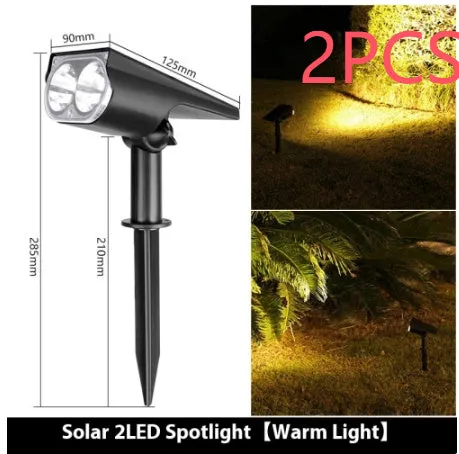 Solar spotlight with geometric abstract art design, available in 2LED or 7LED with white warm or colourful light