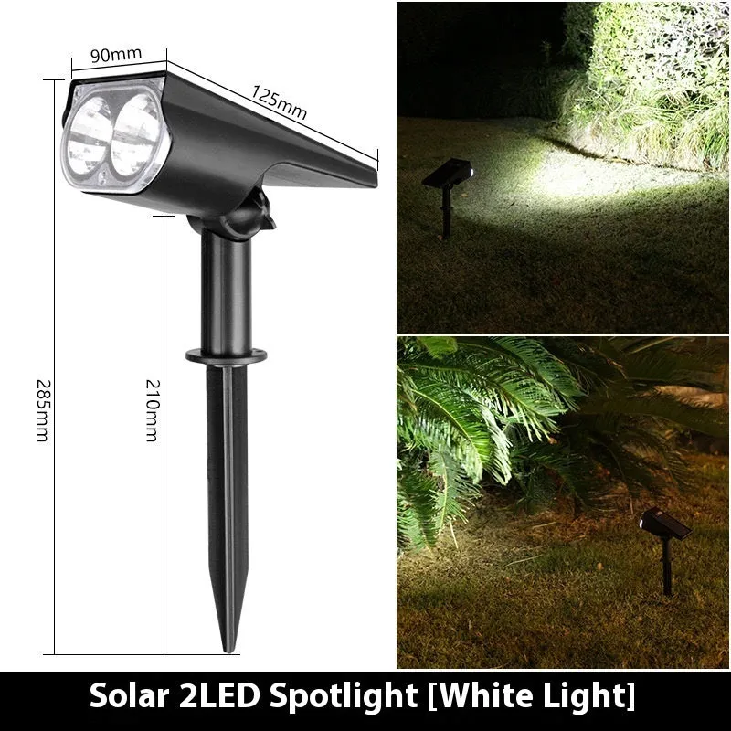 Solar spotlight with geometric abstract art design, available in 2LED or 7LED with white warm or colourful light
