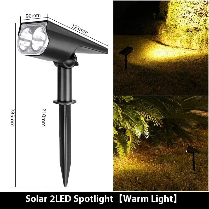 Solar spotlight with geometric abstract art design, available in 2LED or 7LED with white warm or colourful light