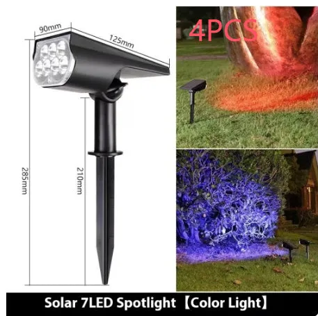Solar spotlight with geometric abstract art design, available in 2LED or 7LED with white warm or colourful light