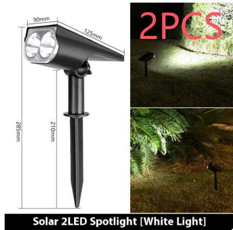 Solar spotlight with geometric abstract art design, available in 2LED or 7LED with white warm or colourful light