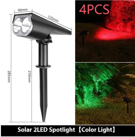 Solar spotlight with geometric abstract art design, available in 2LED or 7LED with white warm or colourful light