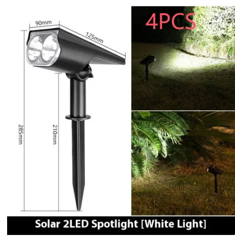 Solar spotlight with geometric abstract art design, available in 2LED or 7LED with white warm or colourful light