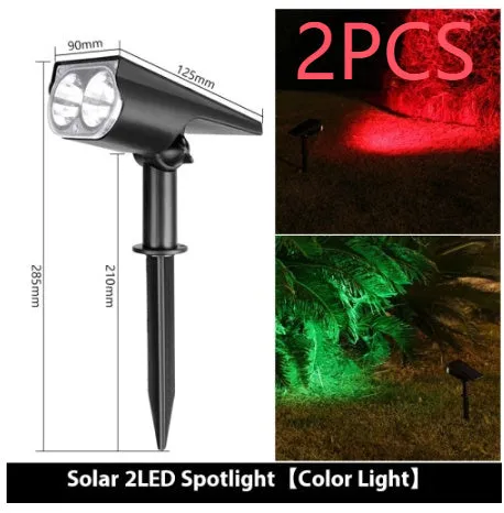 Solar spotlight with geometric abstract art design, available in 2LED or 7LED with white warm or colourful light