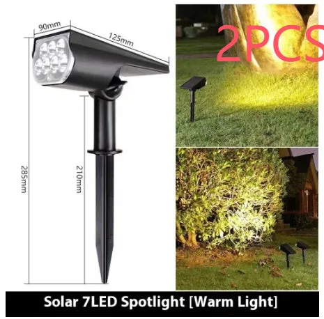 Solar spotlight with geometric abstract art design, available in 2LED or 7LED with white warm or colourful light
