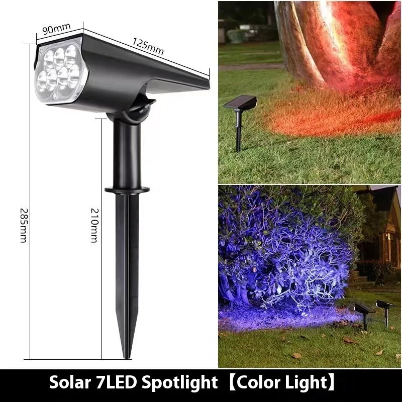 Solar spotlight with geometric abstract art design, available in 2LED or 7LED with white warm or colourful light