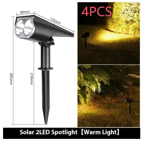 Solar spotlight with geometric abstract art design, available in 2LED or 7LED with white warm or colourful light