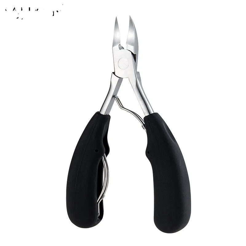 Stainless steel nail clippers with olecranon dead skin scissors in red, black, blue, and wine red colour options