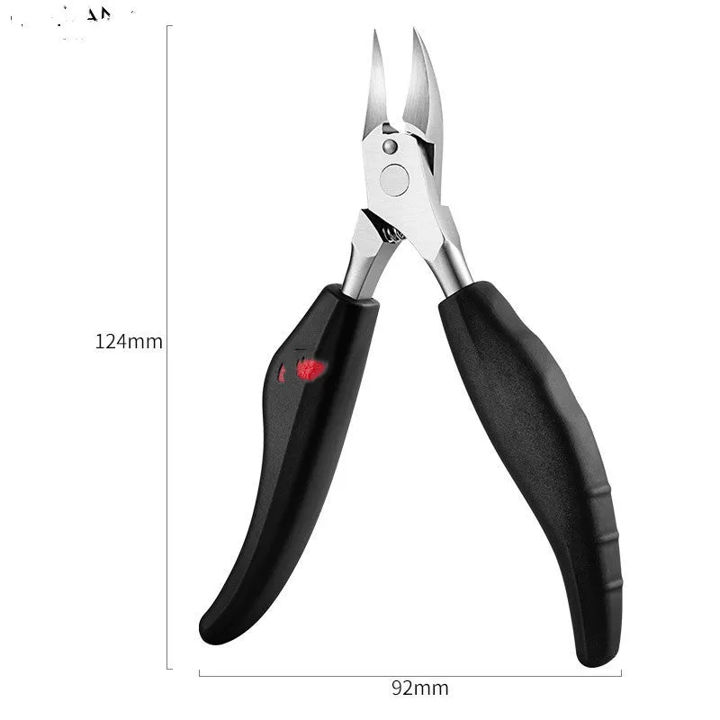 Stainless steel nail clippers with olecranon dead skin scissors in red, black, blue, and wine red colour options