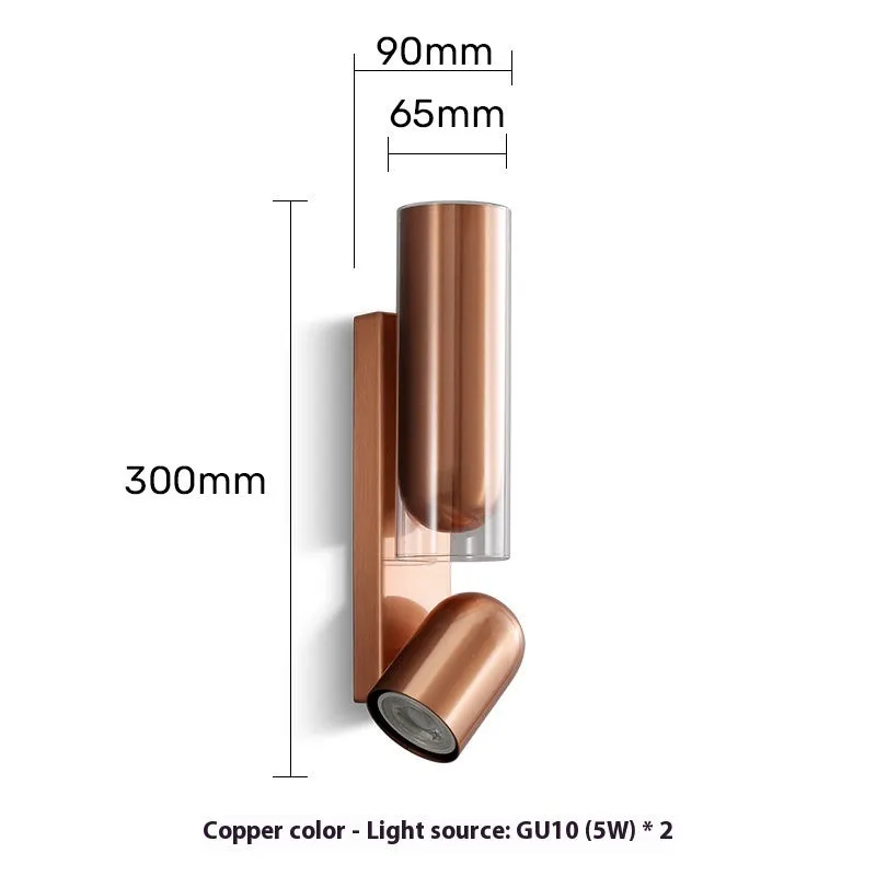 Rotating adjustable Nordic LED wall lamp with 5W warm light in brushed gun black finish