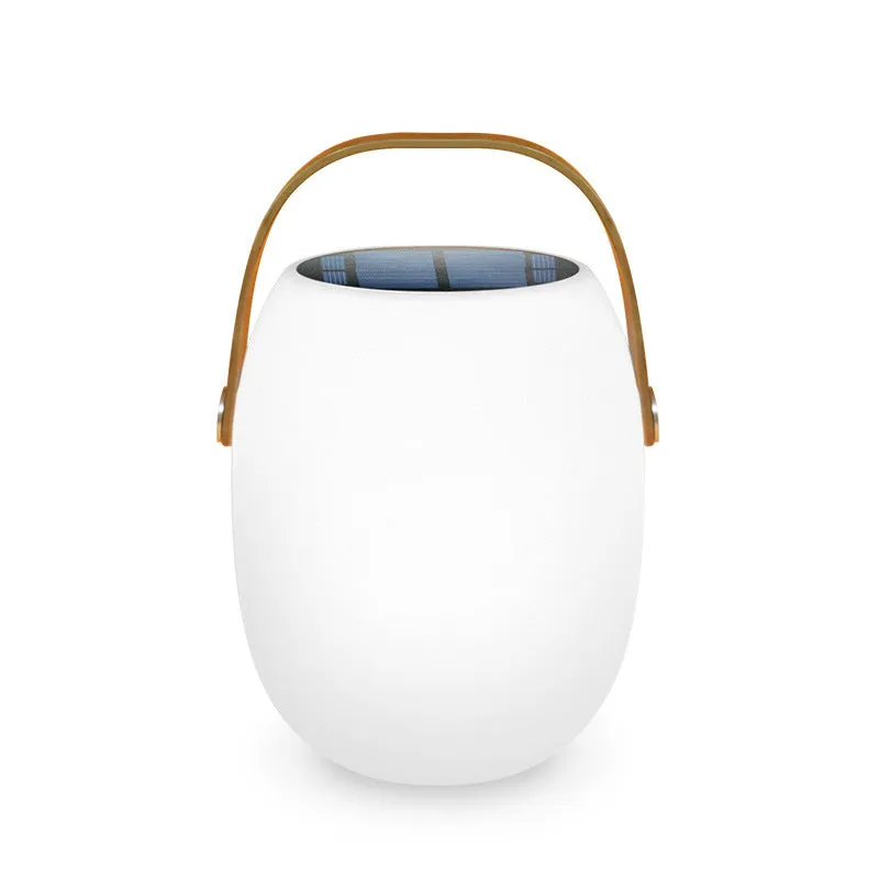 White plastic garden ambience light, IP65 waterproof, USB rechargeable, two sizes 18x27cm and 21x31cm