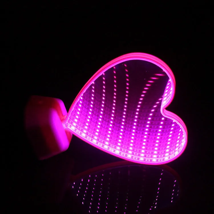 Double-sided plastic love tunnel LED light with rose red illumination measuring 16cm wide