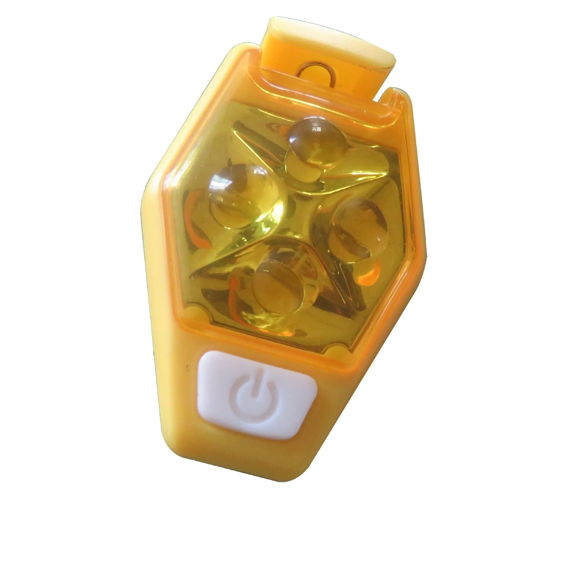 Multi-colour LED diamond night running clip lamp with seven colour options shown on black background