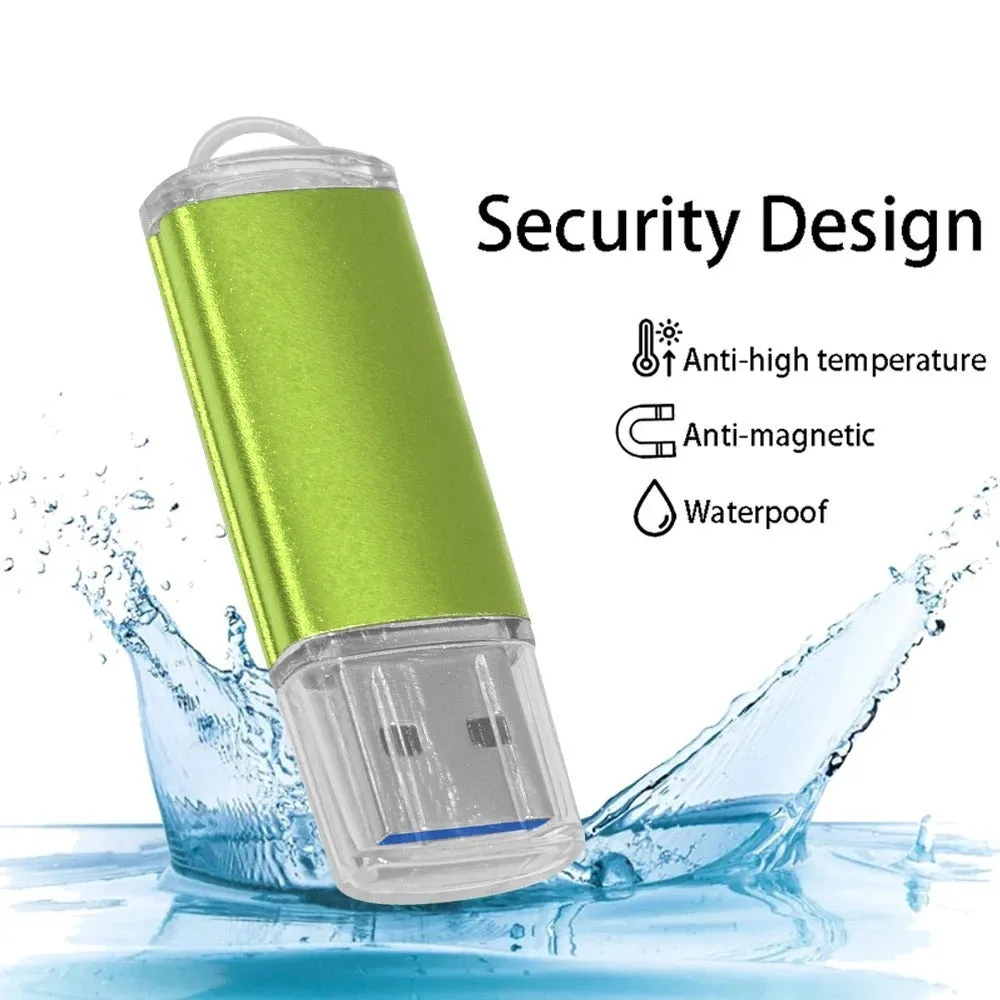 Purple metal USB 2.0 flash drive with compact rectangular shape on plain background