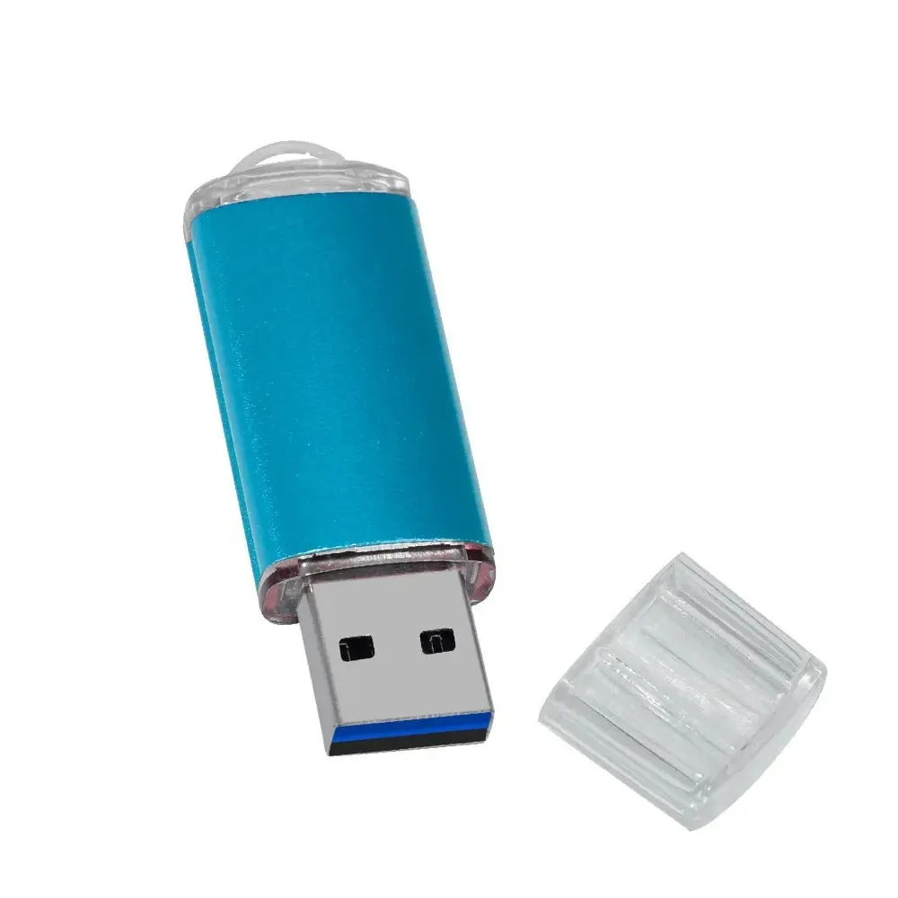 Purple metal USB 2.0 flash drive with compact rectangular shape on plain background