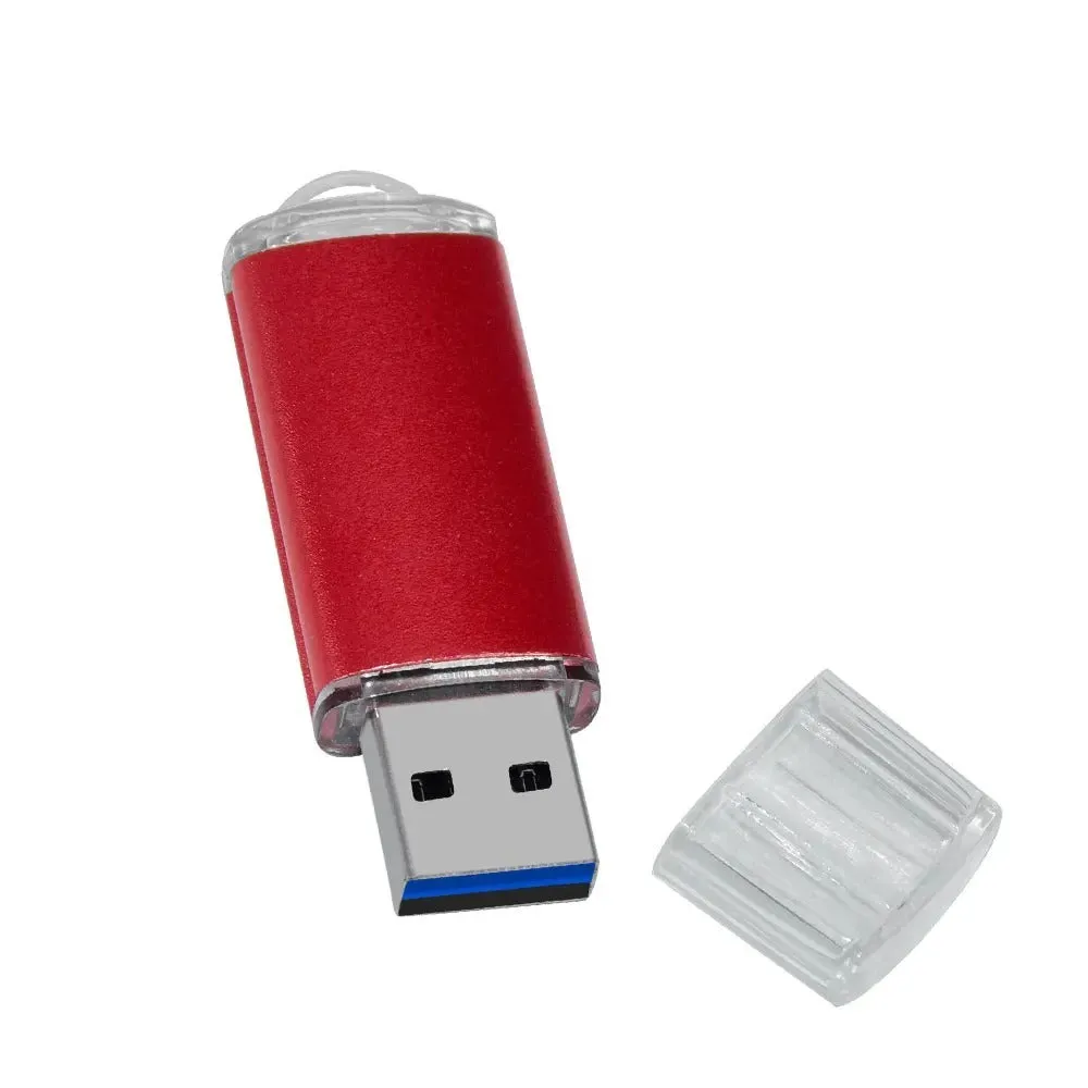 Purple metal USB 2.0 flash drive with compact rectangular shape on plain background