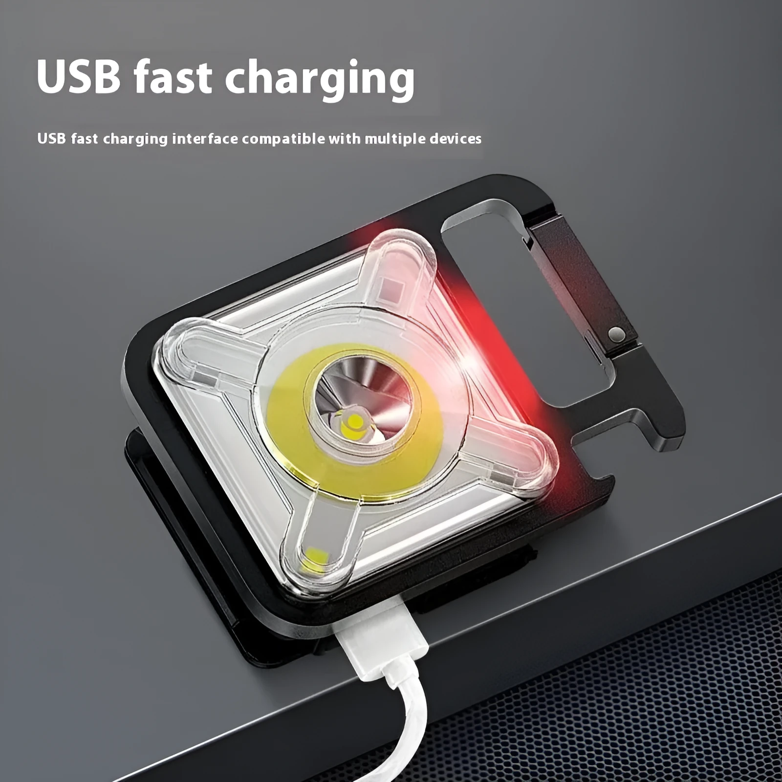 Mini keychain headlamp T136 strong light portable headlight with ABS casing