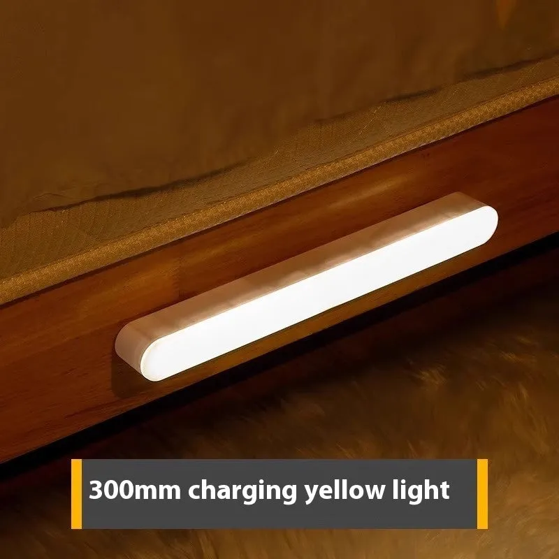 Ultra-thin geometric human body sensor rechargeable night lamp with warm light and USB charging cable