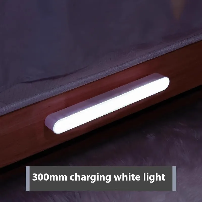 Ultra-thin geometric human body sensor rechargeable night lamp with warm light and USB charging cable