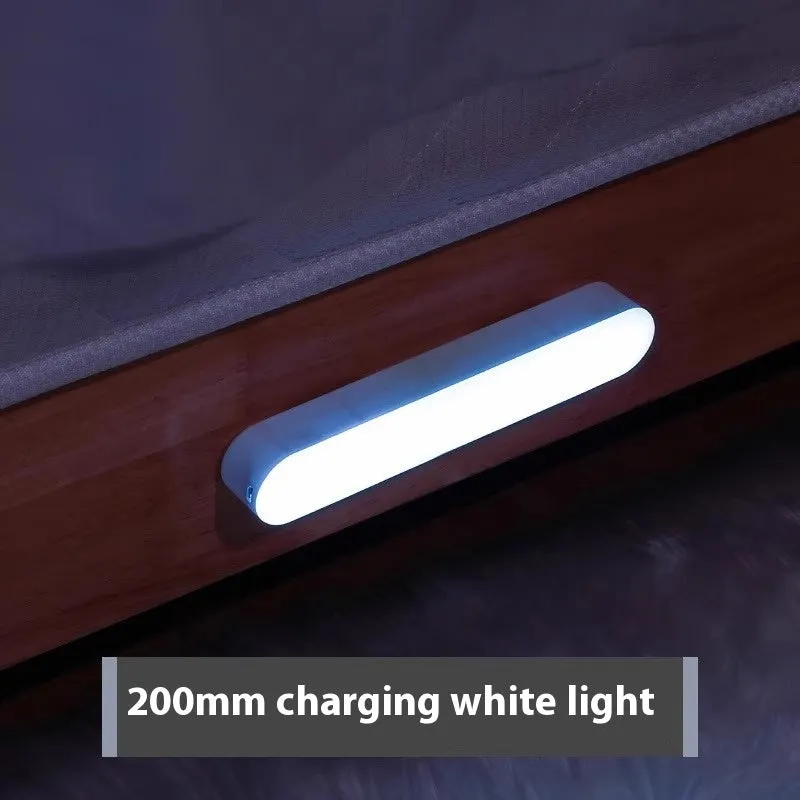 Ultra-thin geometric human body sensor rechargeable night lamp with warm light and USB charging cable