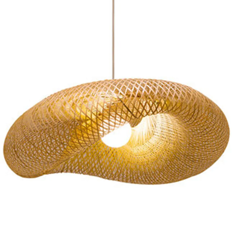 Bamboo chandelier ceiling light with traditional Chinese Zen design, 40cm diameter