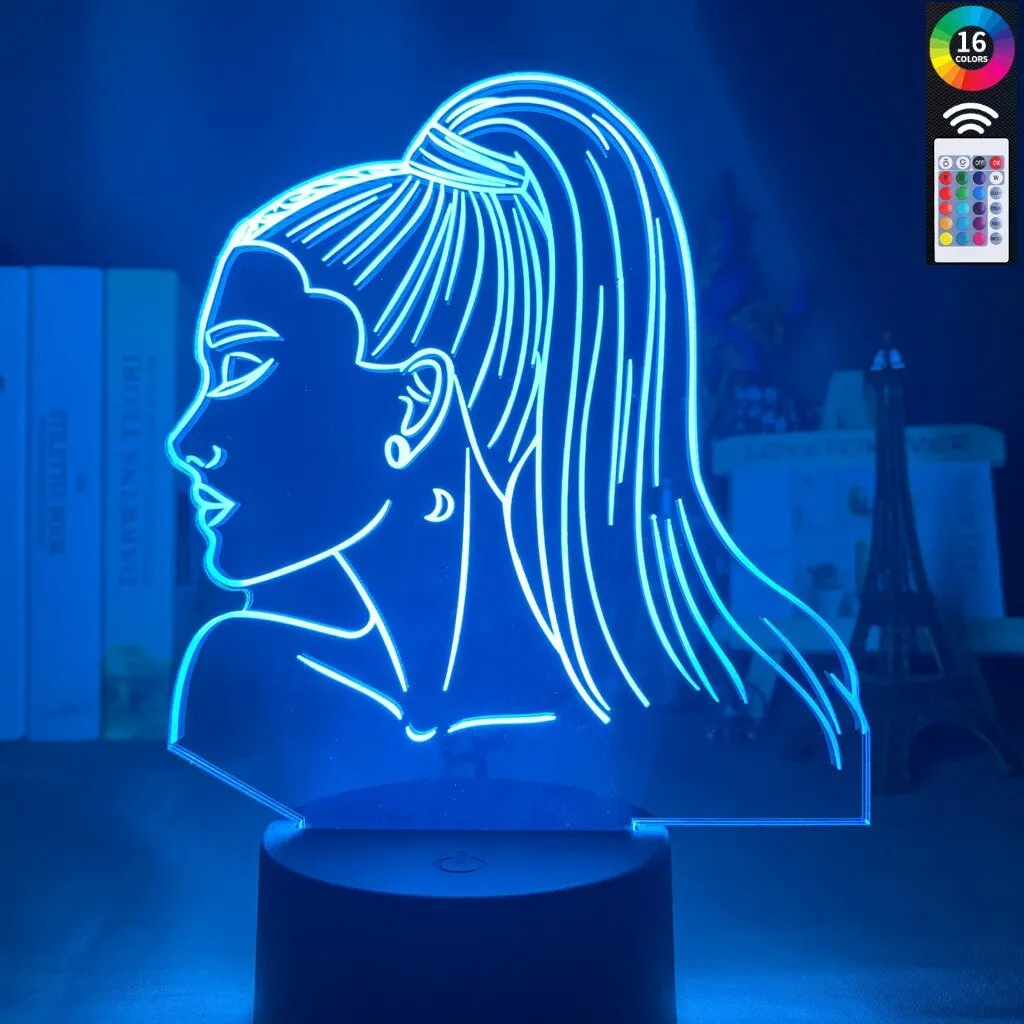 Acrylic 3D night light with European style design and LED illumination on a black base.