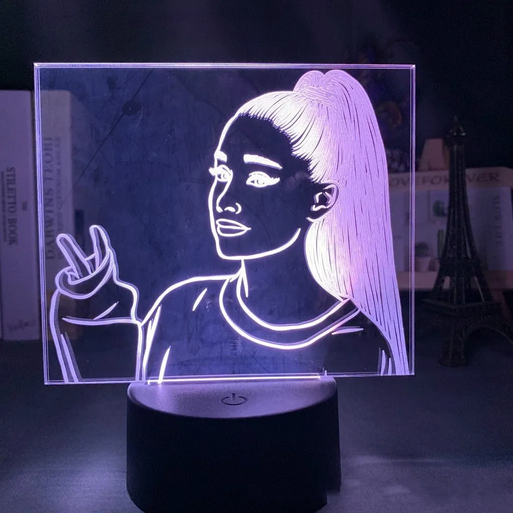 Acrylic 3D night light with European style design and LED illumination on a black base.