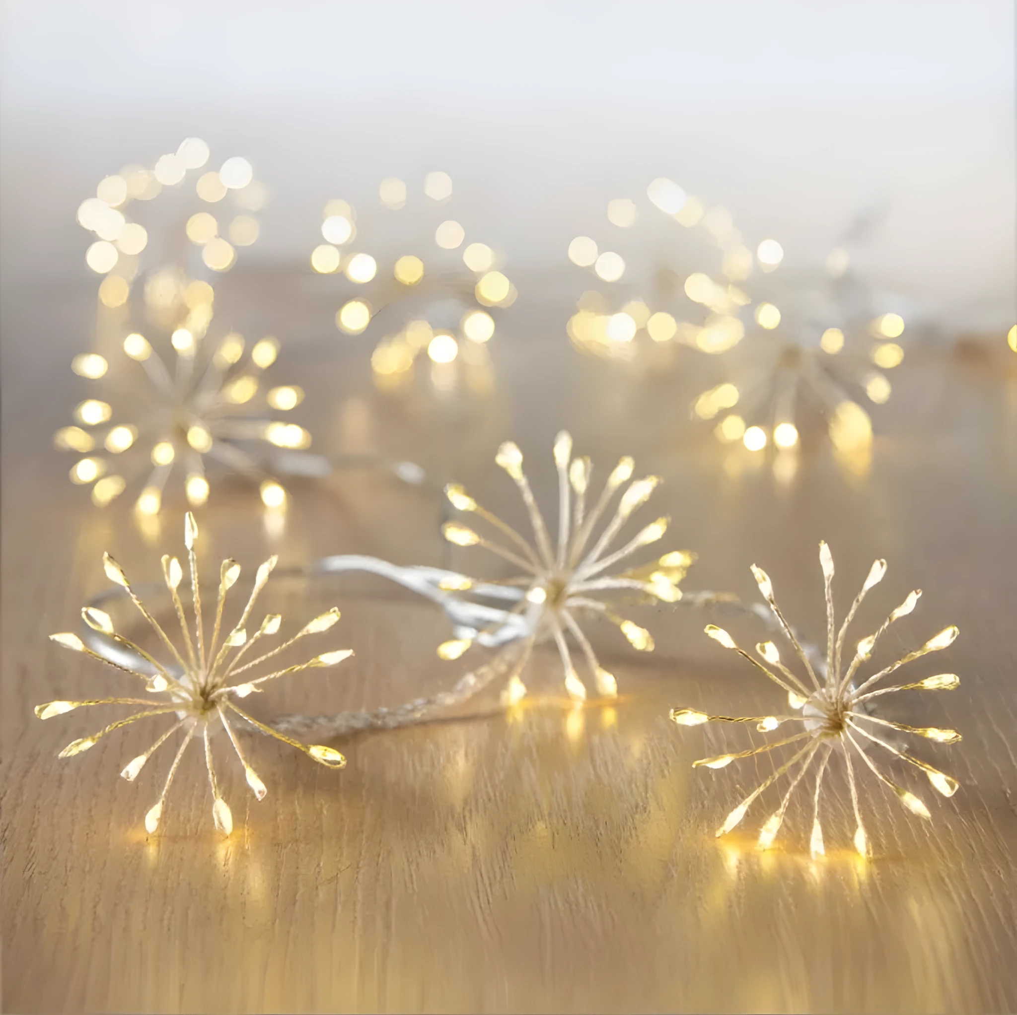 Dandelion LED fireworks lamp flower shape 6.25m outdoor garden light warm white or colourful