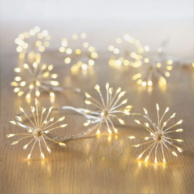Dandelion LED fireworks lamp flower shape 6.25m outdoor garden light warm white or colourful