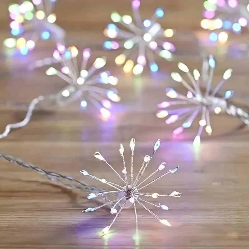 Dandelion LED fireworks lamp flower shape 6.25m outdoor garden light warm white or colourful