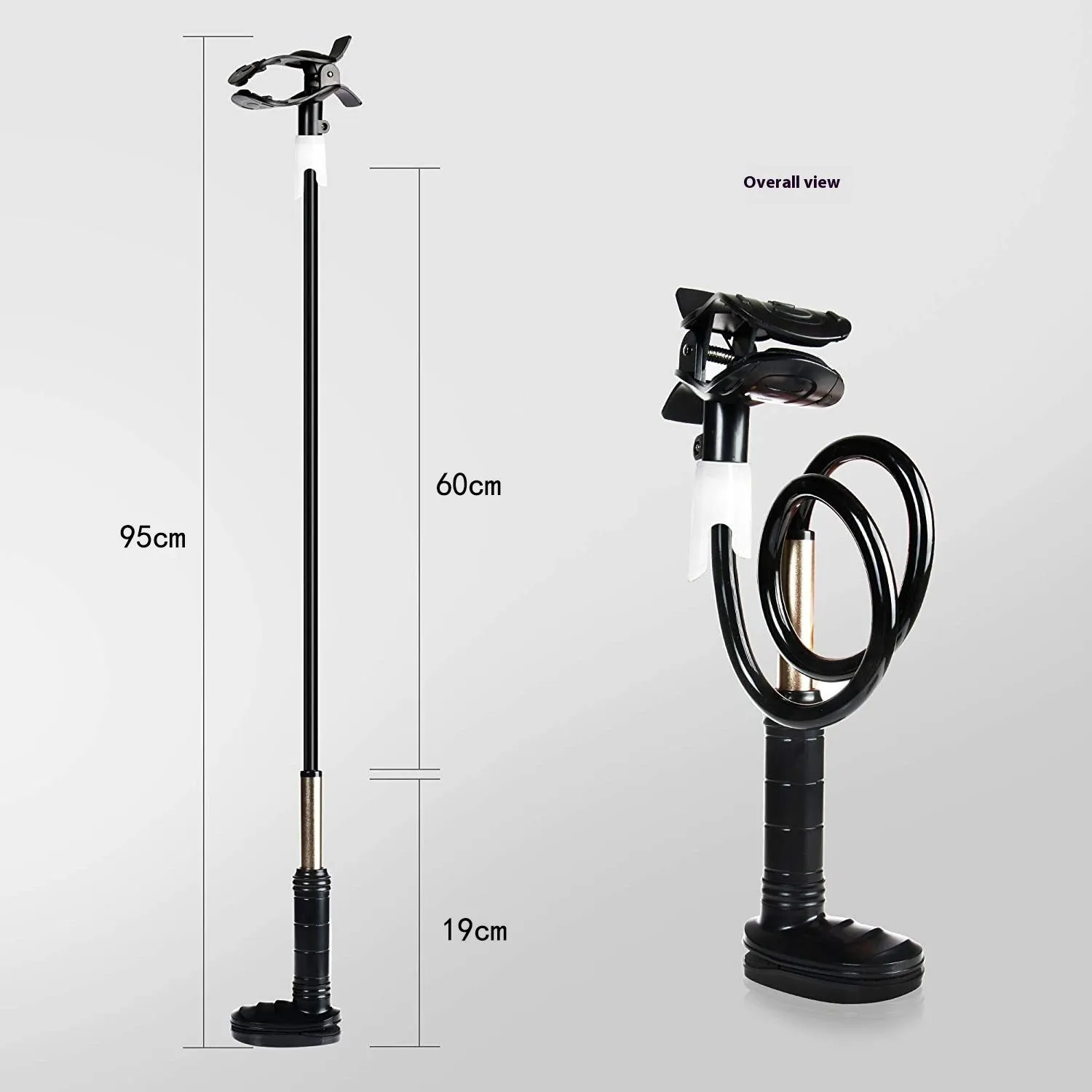 Black and white ventilator hose bracket made of aluminium alloy and ABS for universal household ventilation use