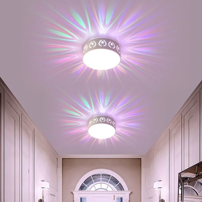 Modern 15cm LED ceiling light with 3W warm light, plastic and alloy construction, concealed installation