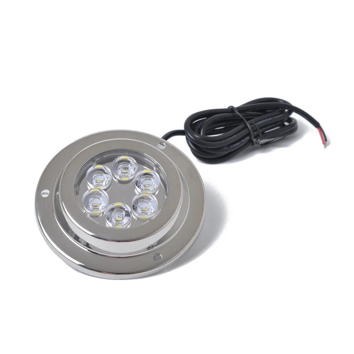 Stainless steel underwater light 12V 6 LED white IP68 marine boat yacht accessory 92.8mm diameter