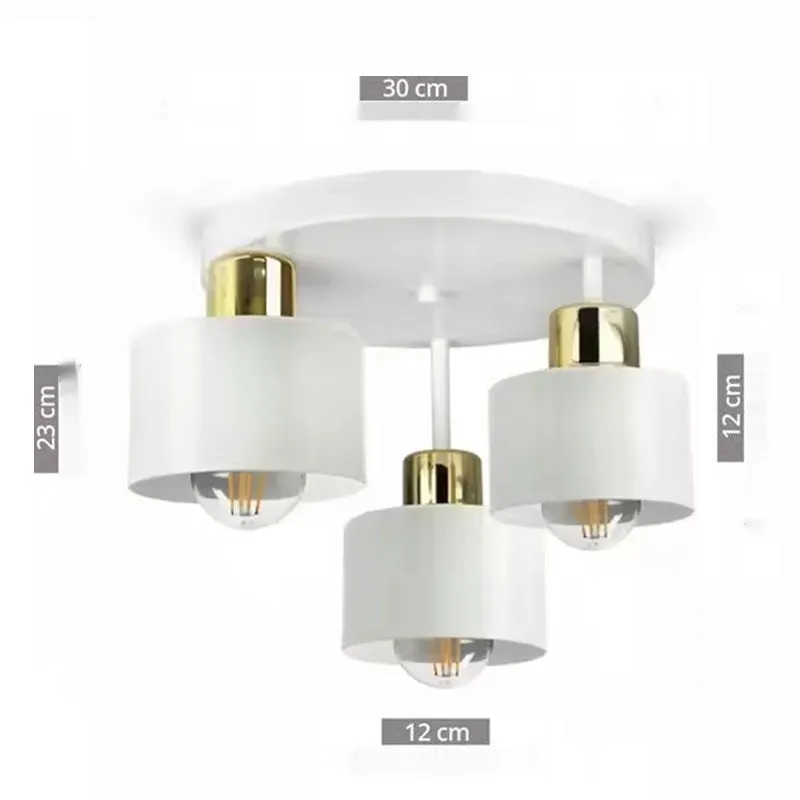 Wrought iron ceiling light black ribbon three-head lampshade alloy modern simplicity