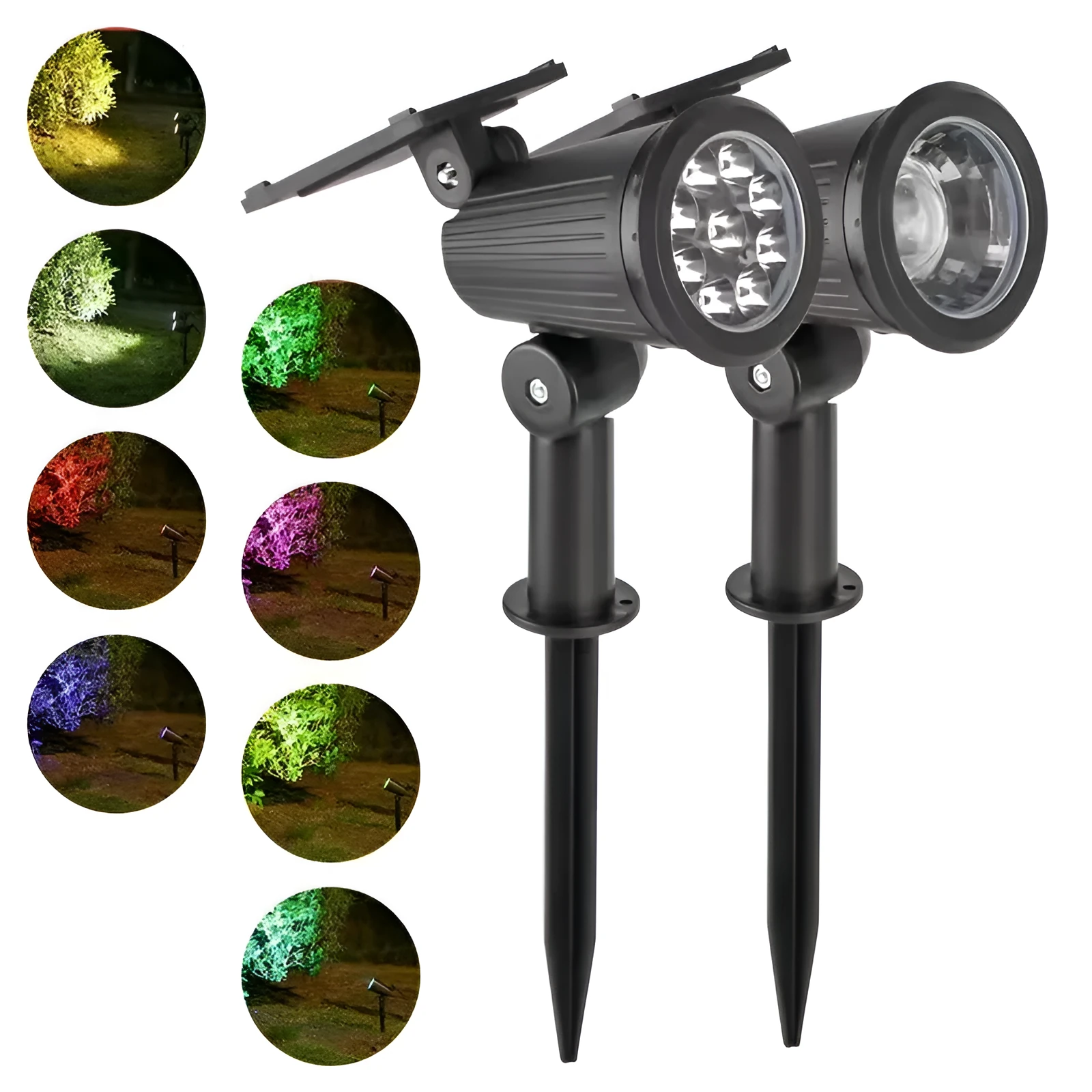 New outdoor solar waterproof lighting spotlight in flower shape, plastic, 1LED or 9LED options