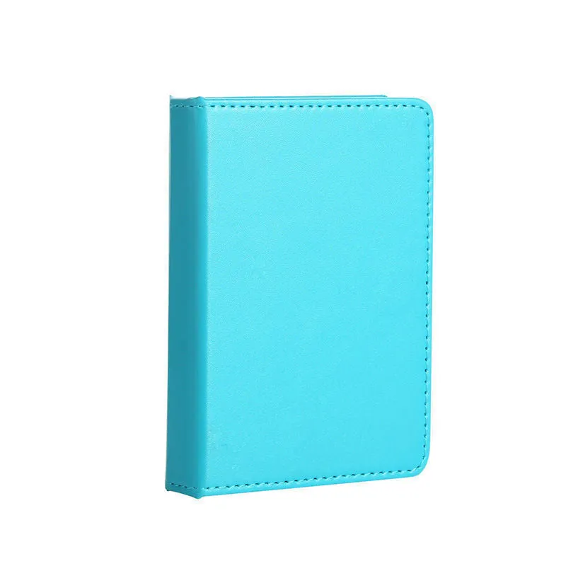Leather folding night lamp in tricolour lighting on a wooden surface, size small book 10x8x2.5cm