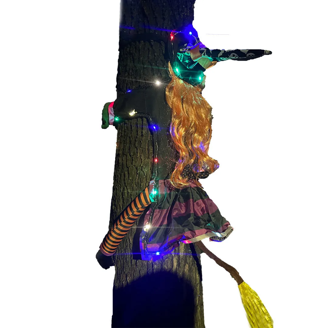 Witch outdoor courtyard pendant light with cloth shade on a string of lights