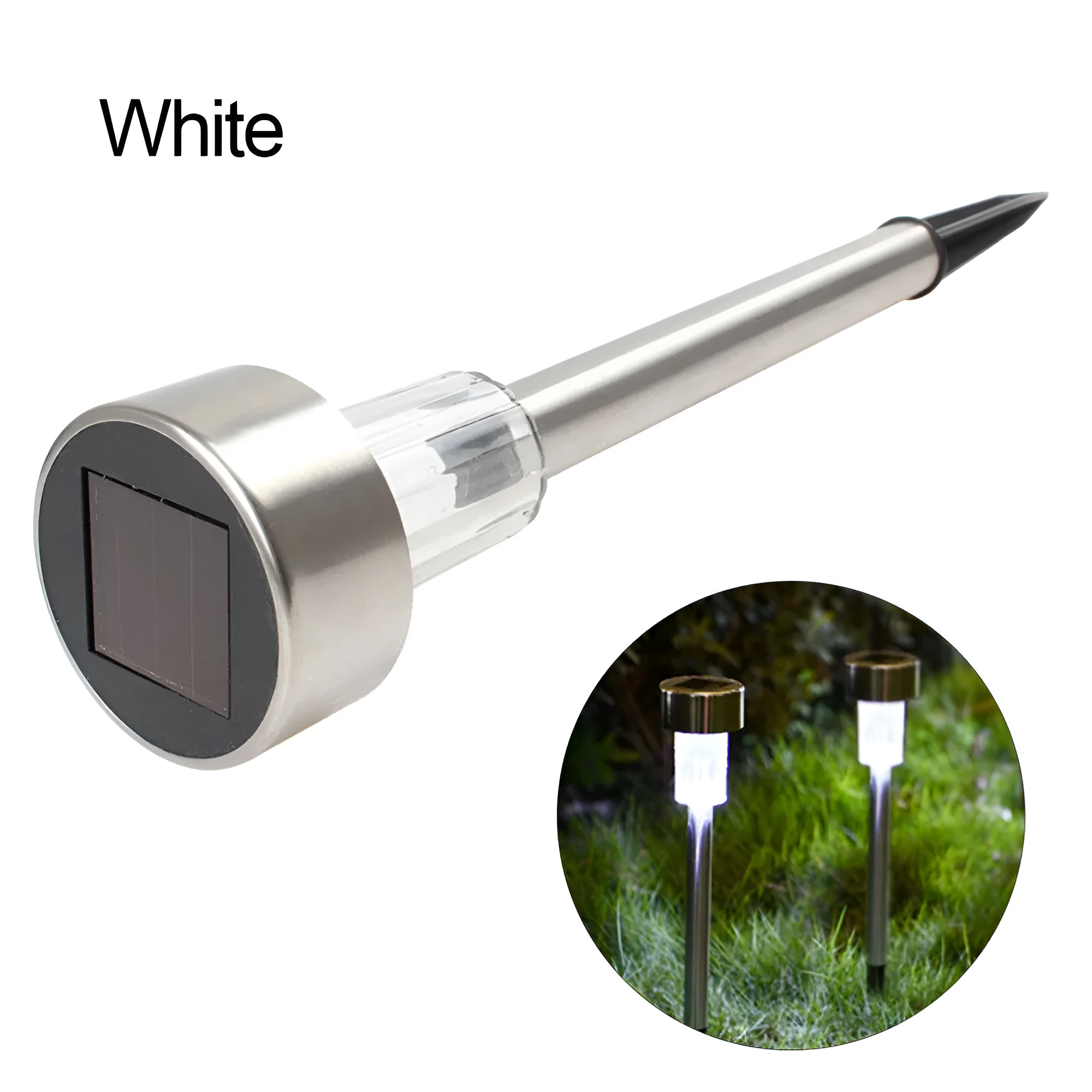Stainless steel solar garden light with pastoral design and solar panel