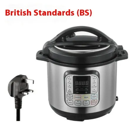 Silver 6L electric pressure cooker with touch control panel and aluminium alloy inner pot