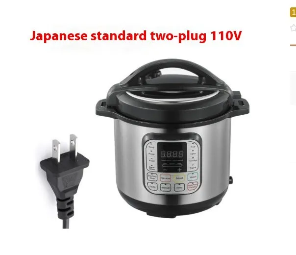 Silver 6L electric pressure cooker with touch control panel and aluminium alloy inner pot
