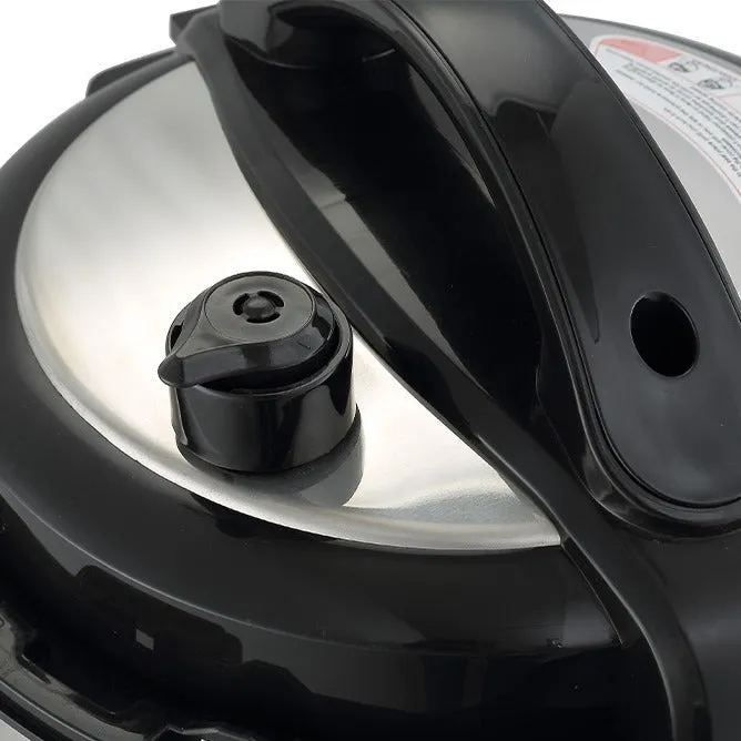 Silver 6L electric pressure cooker with touch control panel and aluminium alloy inner pot