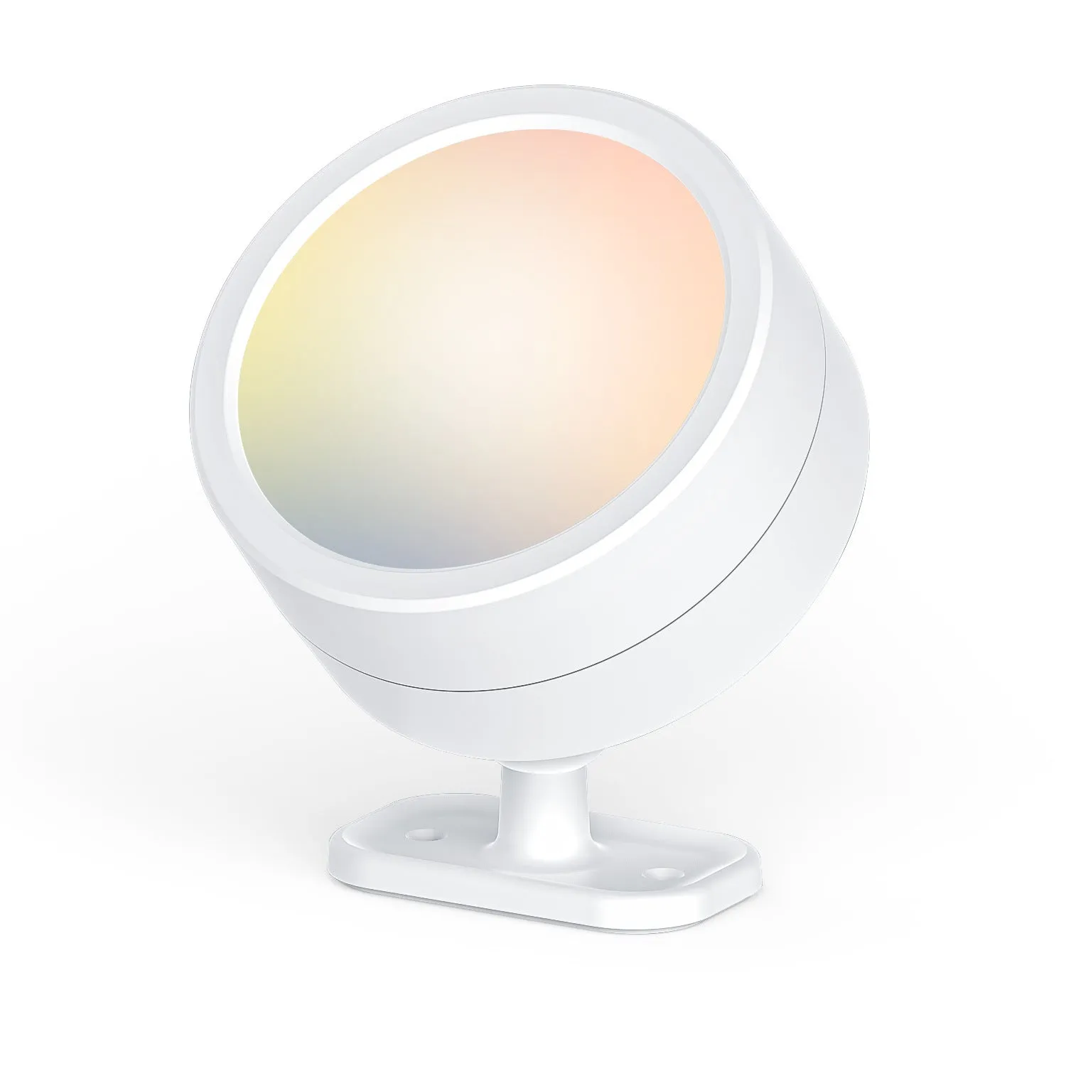 Round rotatable wall lamp with built-in battery, magnetic suction base, geometric stereo design, black shell, 94x73x74mm