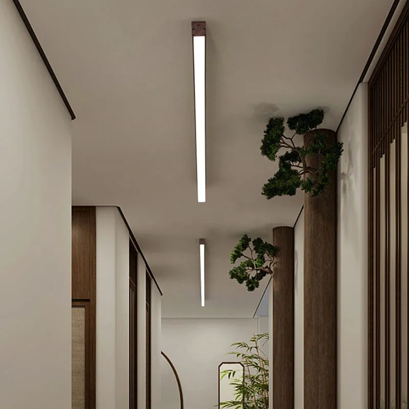 LED linear ceiling lamp iron acrylic shade corridor light remote control tri-colour dimming